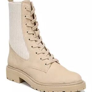 Sam Edelman Cream Lace-Up Boots
